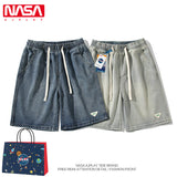 Nasa Shorts Denim Shorts for Men Summer Trendy Student Loose