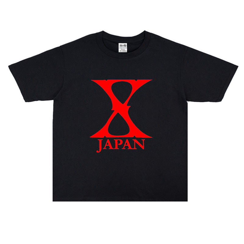 Rock Star T Shirt Rock Band Printing Pure Cotton Loose T-shirt Men's and Women's Fashion Short Sleeve