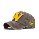 Walter White Hats Sun Hat Spring/Summer Sun Protection Hat W Letter Cap Distressed Peaked Cap Washed