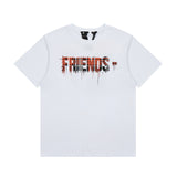 Vlone T Shirt Spring and Summer Plaid Big V Letter