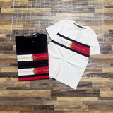 Tommy T Shirts Tommy Spring/Summer Stitching Embroidery Couple Crew Neck Short T-shirt
