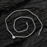 Zircon necklace heart-shaped pendant tennis chain