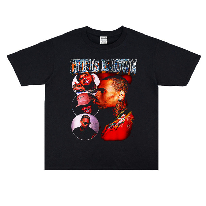 Rock Star T Shirt Printed T-shirt Short Sleeve Men and Women