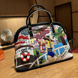 Chh Chrome Heart Leather Bag Splicing Embroidered Women's Bag