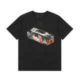 Vlone T Shirt Spring Summer Cartoon Pattern Big V Letter Crew Neck