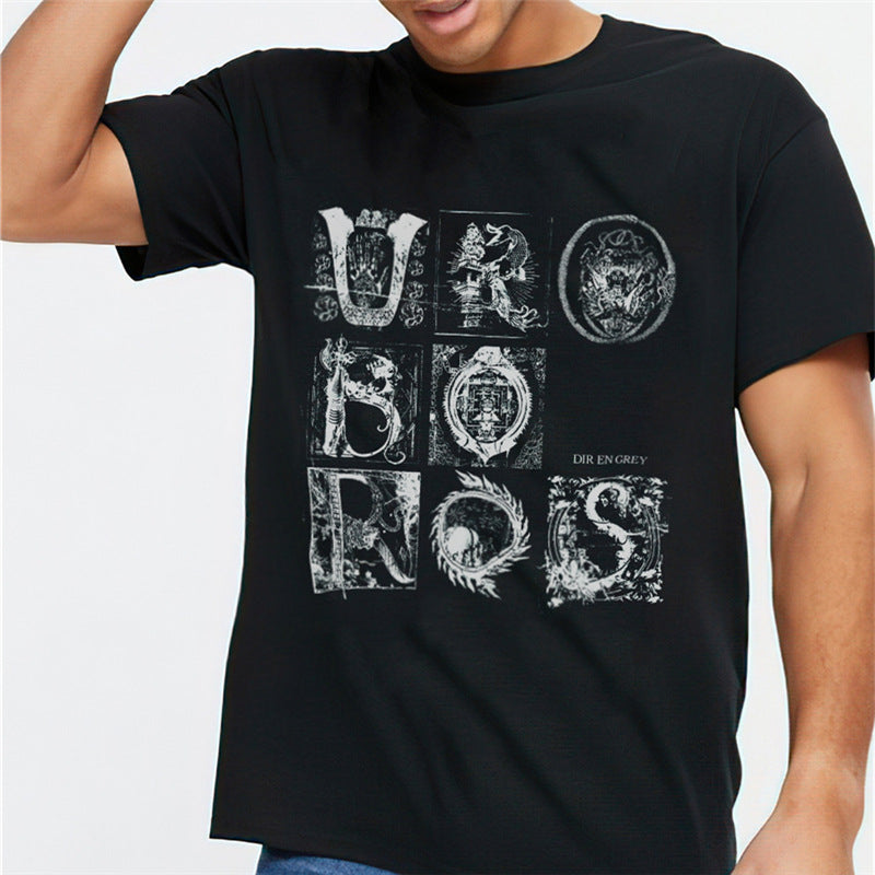 Rock Star T Shirt Printed T-shirt Short Sleeve Loose Cotton