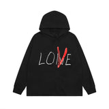 Vlone Hoodie Autumn and Winter Valentine's Day Limited Big V Letter