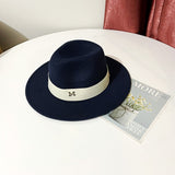 Walter White Fedora All-Match Big Flat Brim Witch Woolen Hat Felt Top Hat Men and Women Autumn and Winter