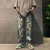 Unisex Jeans Retro Jeans Loose Straight Couple