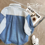 Boy Jacket Spring and Autumn Clothing Boys' Fried Street Striped Contrast Color Soft Denim Shirt Children's Baby Thin Shirt