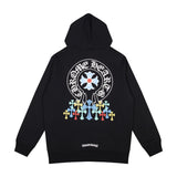 CHH Chrome Heart Hoodie Big Horseshoe Colored Cross Sanskrit Letter Sweater