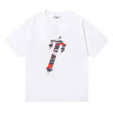 Trapstar T Shirts Trapstar Red Camouflage Print Casual Short Sleeve T-Shirt