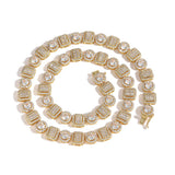 Zircon necklace round square mixed zircon tennis chain