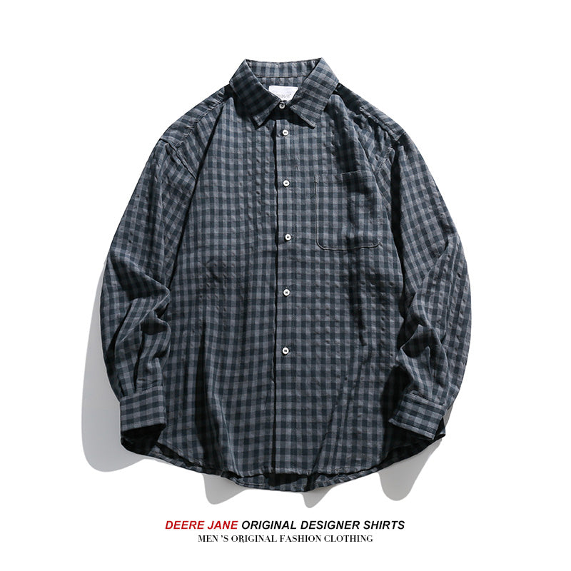 Men Long-Sleeved Shirt Spring Long Sleeve Shirt Male Loose Casual Jacket