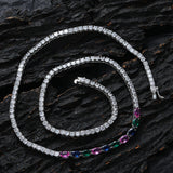 Zircon necklace colorful oval