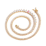 Zircon necklace gradient size heart-shaped tennis chain