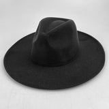 Walter White Fedora Solid Color Big Brim Top Hat Lun Fedora Hat Men and Women Retro Woolen Hat