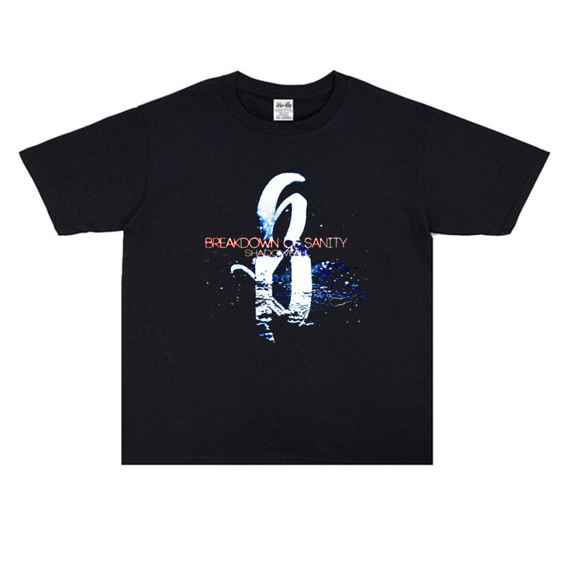 Rock Star T Shirt Break of Sanity Band Printed T-shirt Short Sleeve Cotton Loose