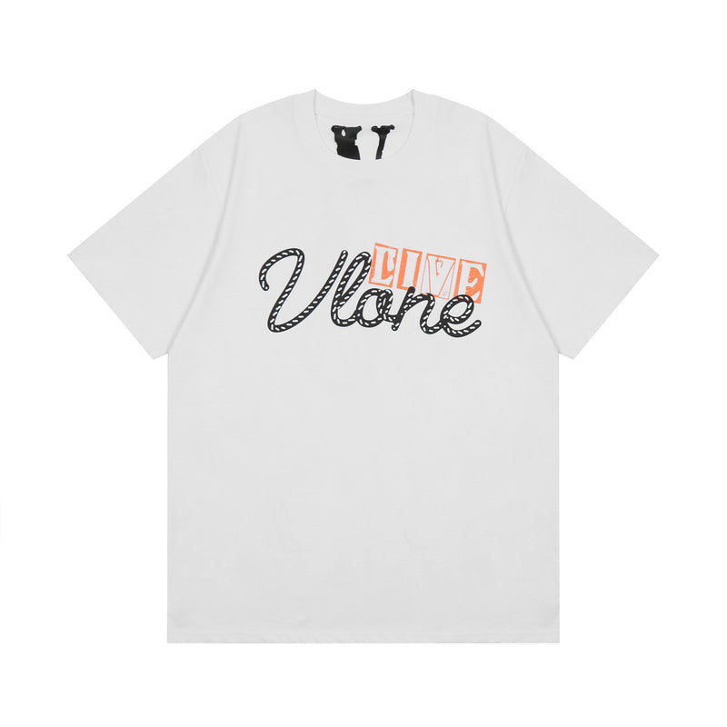 Vlone T Shirt Spring Summer Rope Letter Crew Neck