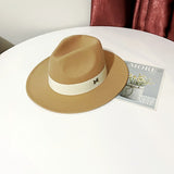 Walter White Fedora All-Match Big Flat Brim Witch Woolen Hat Felt Top Hat Men and Women Autumn and Winter