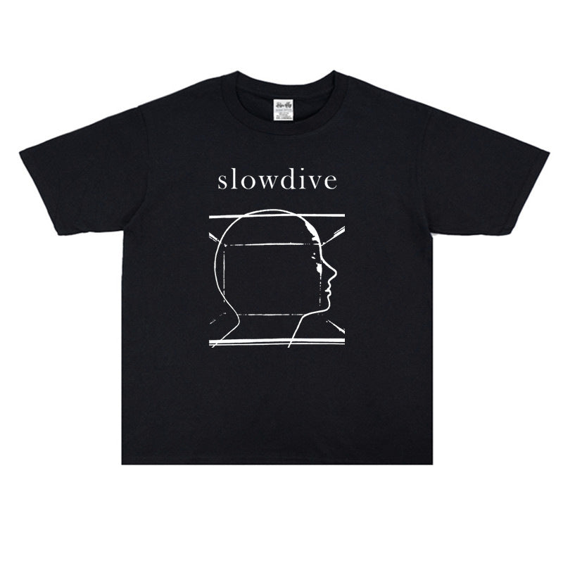 Rock Star T Shirt round Neck Short Sleeve Cotton T-shirt Loose Men & Women Trendy