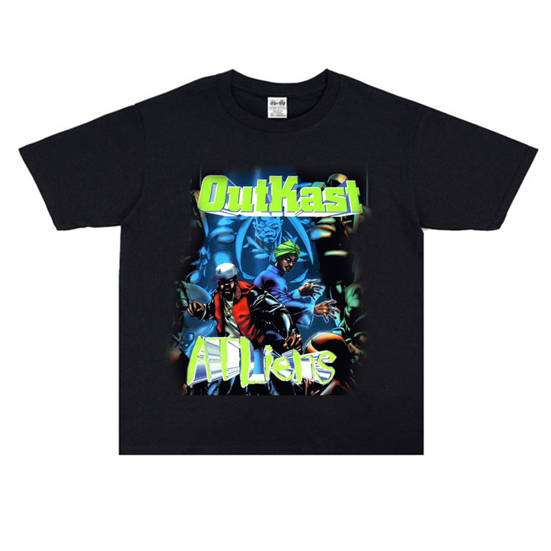 Rock Star T Shirt Rap Hip Hop T-shirt Loose Men