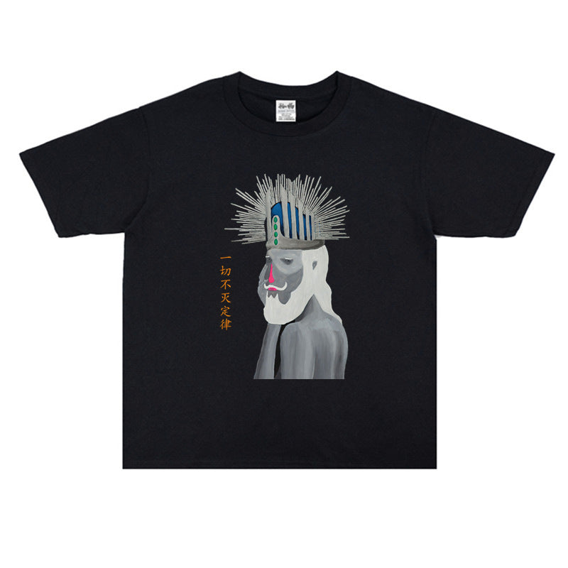 Rock Star T Shirt Printed Loose T-shirt Short Sleeve Cotton