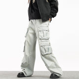 Unisex Jeans Washed Tooling Jeans Loose Street Wide Legs