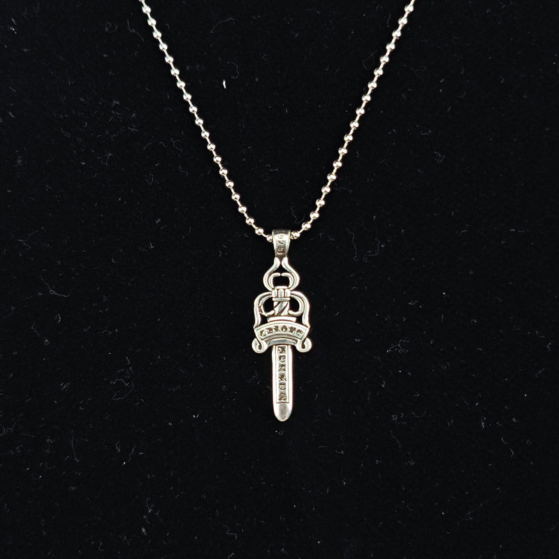 Chrome Heart Necklace Pendant Pearl Beads