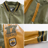 Men's Baseball Jacket Spring Leather Baseball Jacket Men's Vintage Loose Casual Leather Clothing Jacket