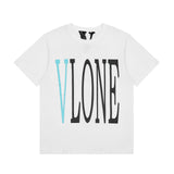 Vlone T Shirt Spring and Summer Big V Letter Crew Neck