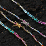 Zircon necklace Gradient colorful zircon tennis necklace