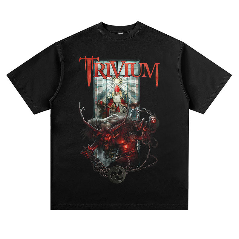 Rock Band T Shirt Printed Short-Sleeved T-shirt Loose Men's and Women's High Street