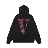 Vlone Hoodie autumn and winter red lips big V letter pullover