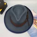 Walter White Fedora Wool Felt Hats Monochrome Embroidered Jazz Top Hat Denim
