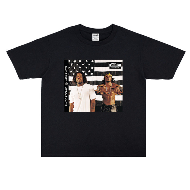 Rock Star T Shirt Rap Hip Hop T-shirt Loose Men