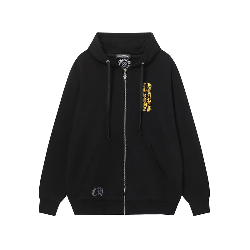 CHH Chrome Heart Hoodie Autumn and winter men and women CH Sanskrit cross full back logo
