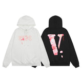 Vlone Hoodie Autumn and Winter Flowers Big V Letter Pullover Hooded
