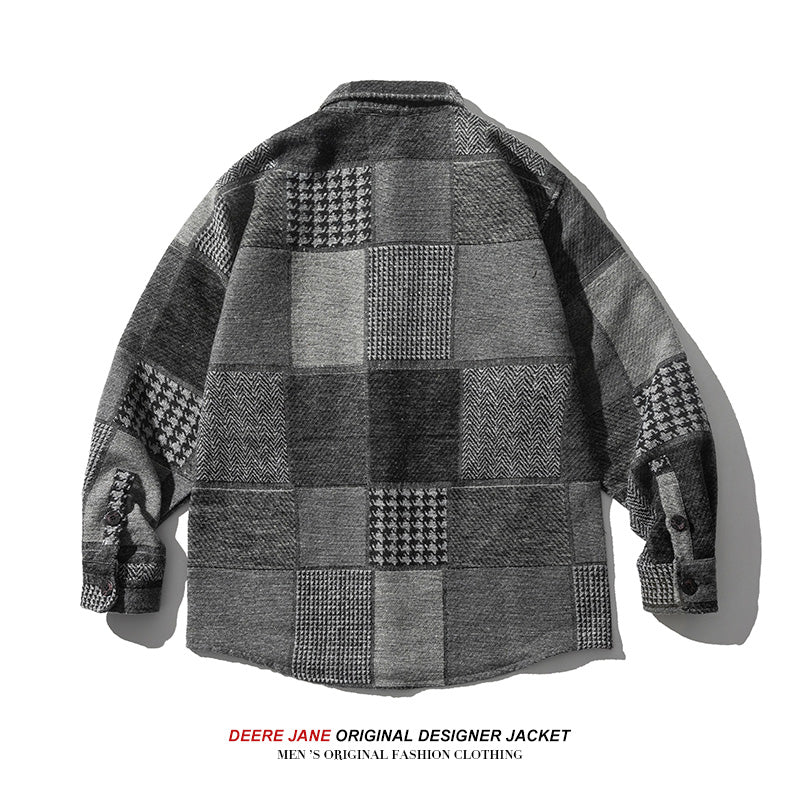 Men Long-Sleeved Shirt Men Winter Loose Casual Long Sleeves Shirt Coat
