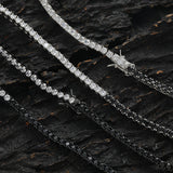Zircon necklace black and white zircon tennis chain