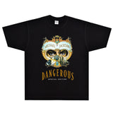 Rock Star T Shirt Michael Jackson Dangerous T-shirt Rock American Style Loose Printed Vintage Short Sleeve