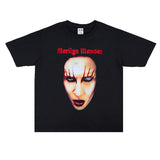 Rock Star T Shirt Printed Short Sleeve T-shirt Street Loose Cotton Crew Neck