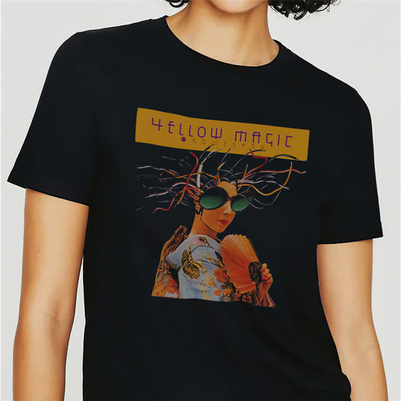 Rock Star T Shirt Yellow Magic Orchestra Band Personalized T-shirt for Men and Women