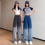Unisex Jeans Straight Jeans Women's Spring and Autumn Wide Leg Pants