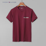 Tommy T Shirts Printed T-shirt Tommy Men's Short Sleeve Cotton round Neck Slim Fit