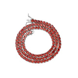 Zircon necklace red single row zircon necklace