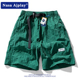 Nasa Shorts Men's Casual Loose Solid Color Shorts