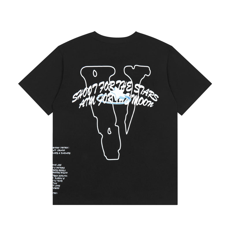 Vlone T Shirt Spring/Summer Pattern Crew Neck Short Sleeve