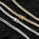 Zircon necklace bagged square zircon tennis chain
