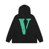 Vlone Hoodie autumn and winter green big V letter hooded sweater